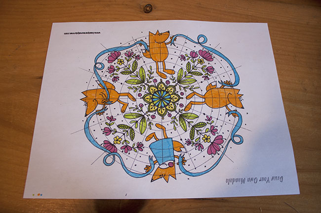 Miss Fox Makes A Mandala - FREE Coloring Page - Coloring Page