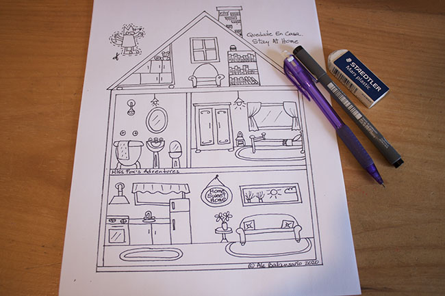 Miss Fox Stays At Home - FREE Coloring Page